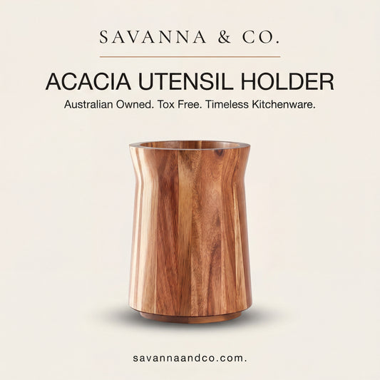 Savanna & Co. Acacia Wood Kitchen Utensil Holder