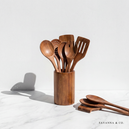 Savanna & Co. Teak Utensils Set of 9