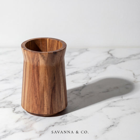 Savanna & Co. Acacia Wood Kitchen Utensil Holder