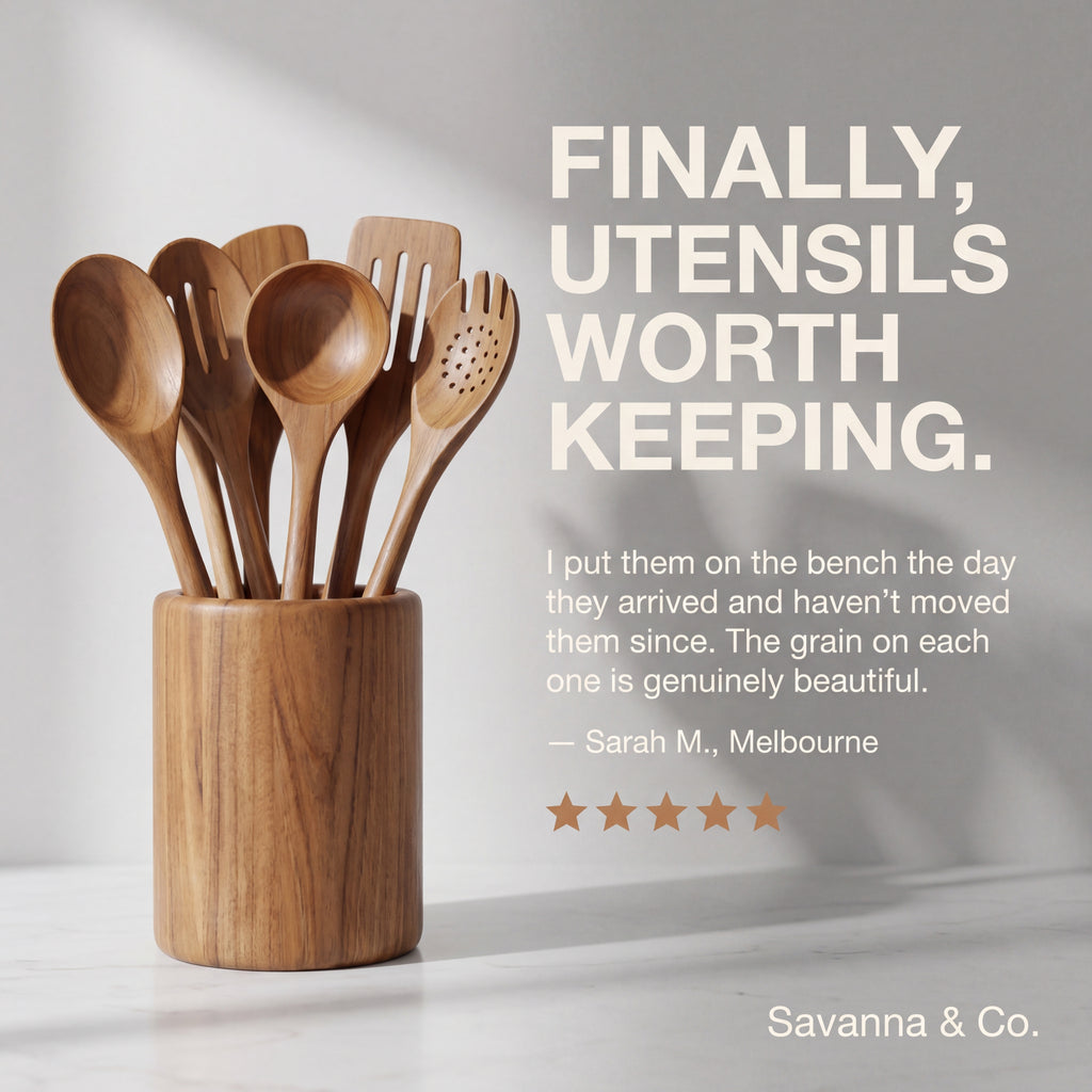 Savanna & Co. Teak Utensils Set