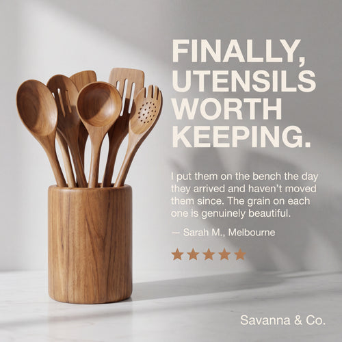 Savanna & Co. Teak Utensils Set