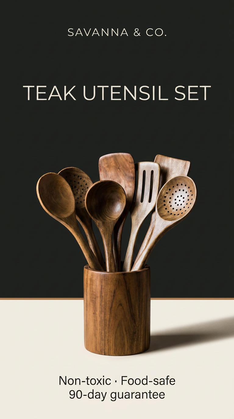 Savanna & Co. Teak Utensils Set