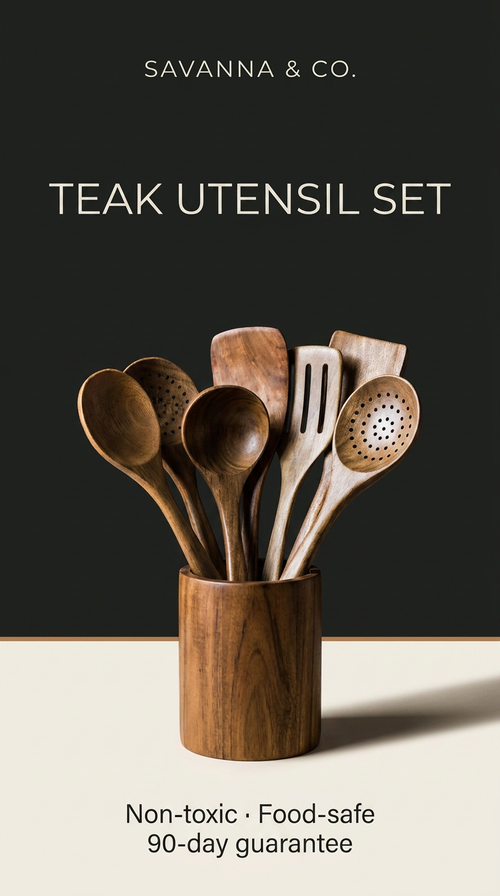 Savanna & Co. Teak Utensils Set of 4