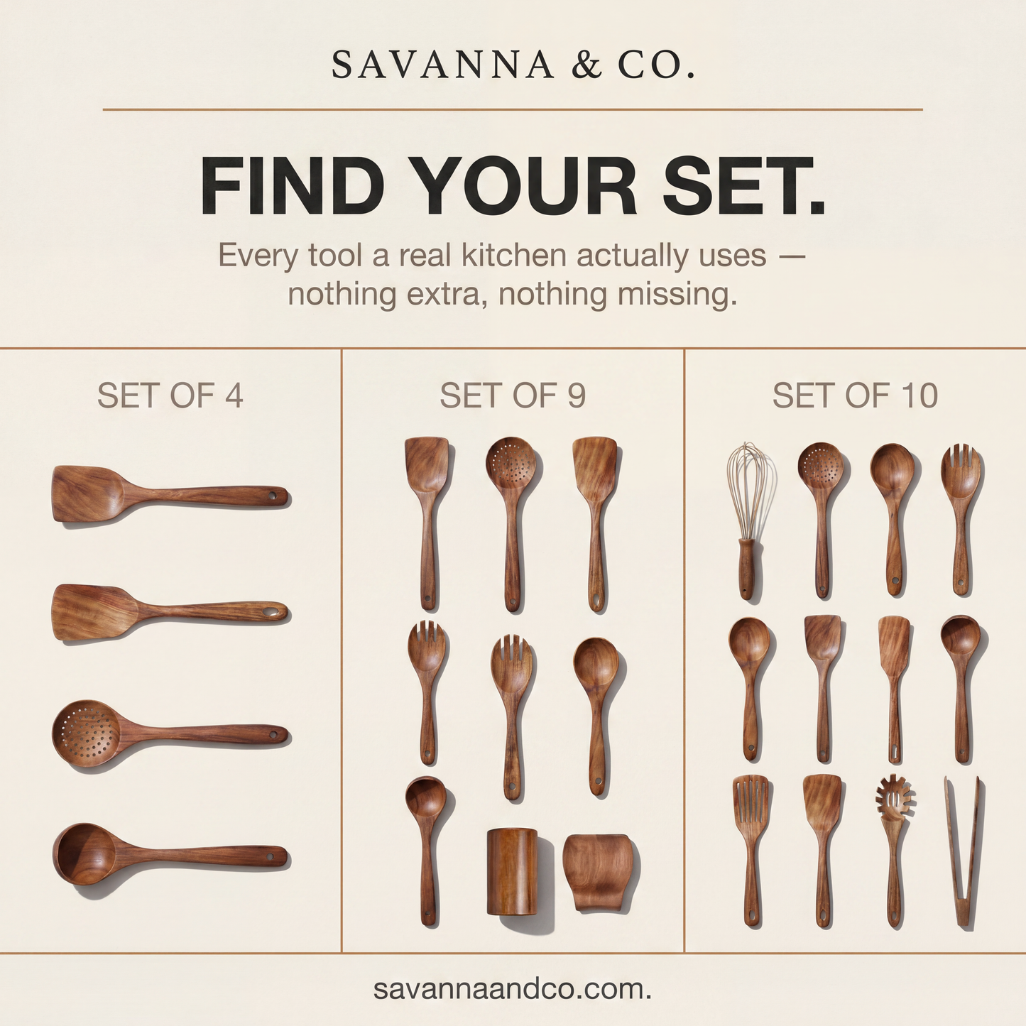 Savanna & Co. Teak Kitchen Utensils