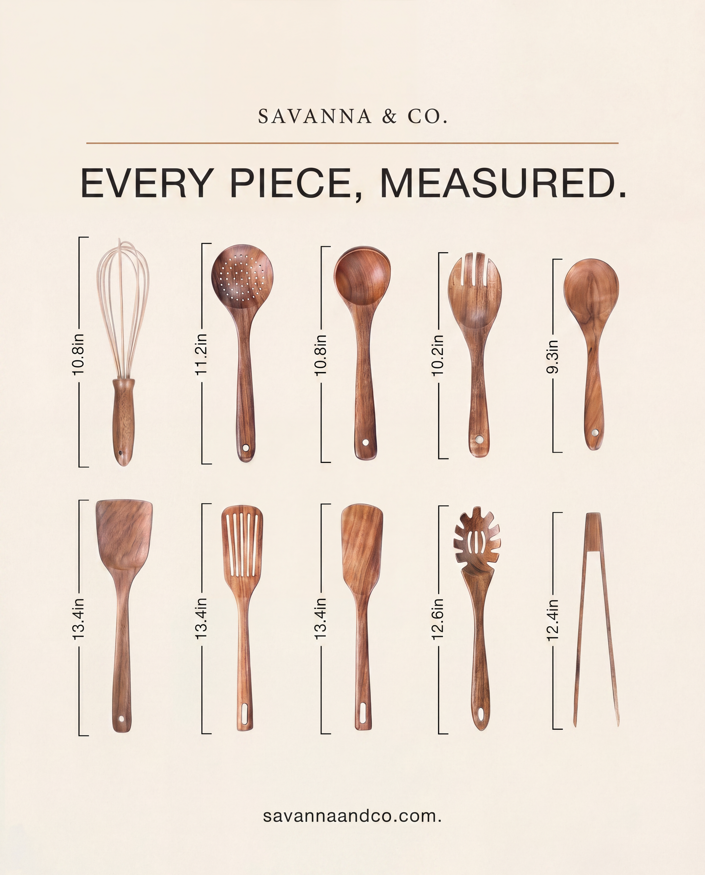Savanna & Co. Teak Kitchen Utensils