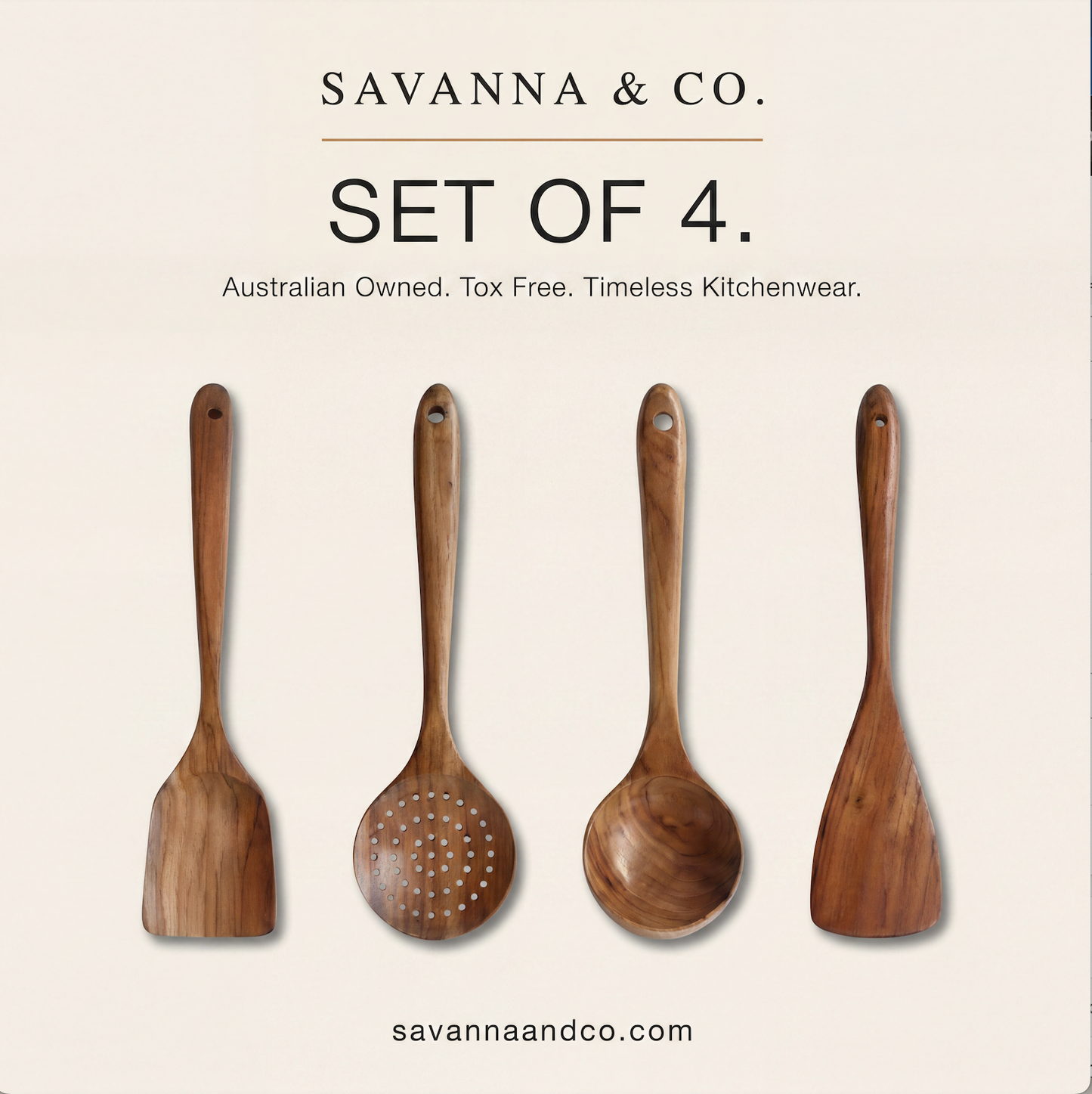Savanna & Co. Teak Kitchen Utensils