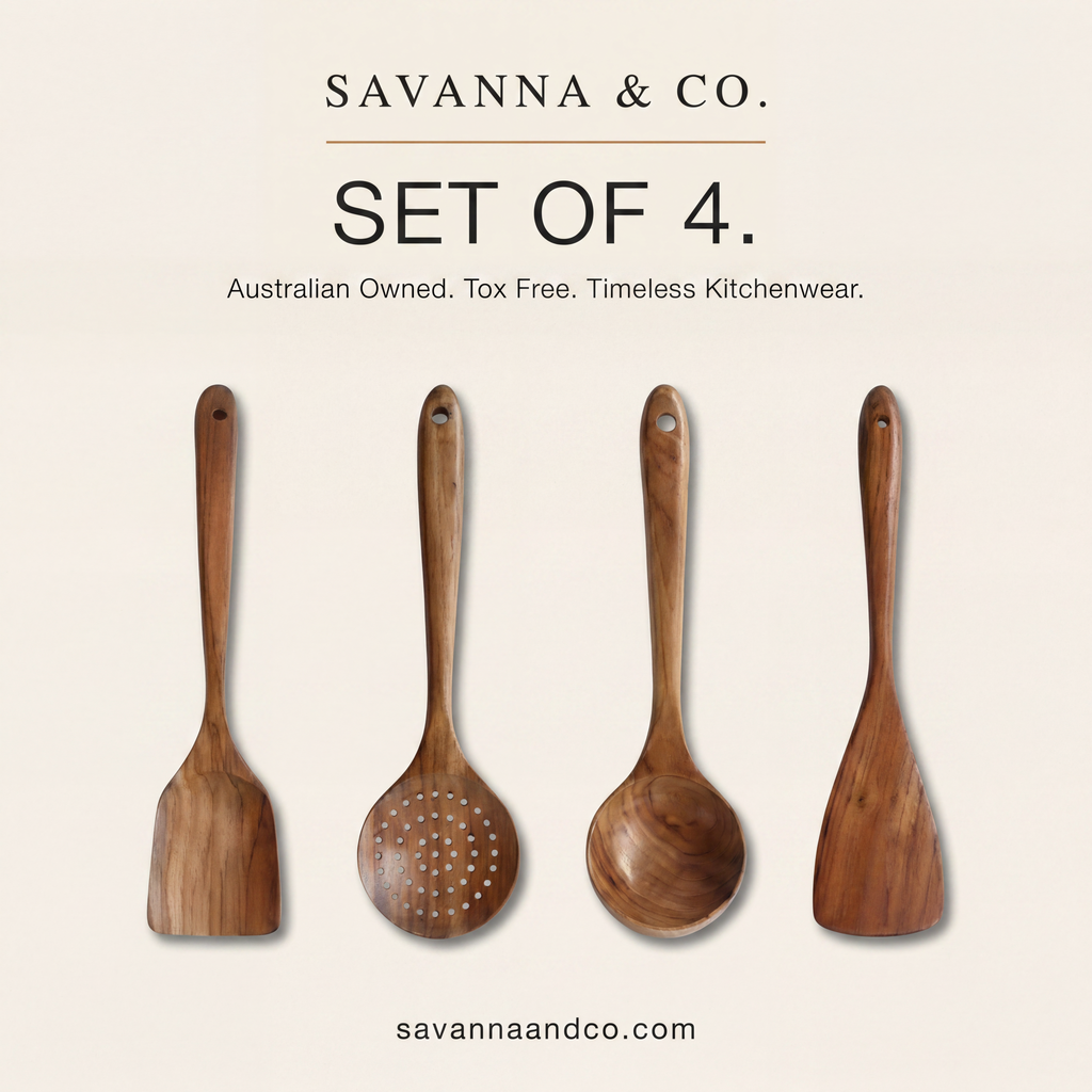 Savanna & Co. Teak Utensils Set of 4