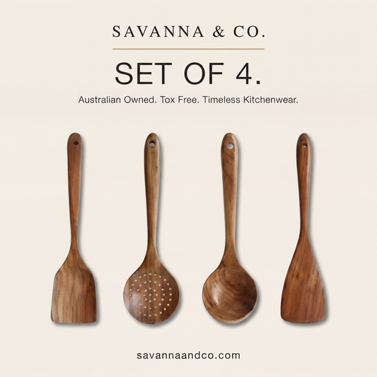 Savanna & Co. Teak Utensils Set of 4